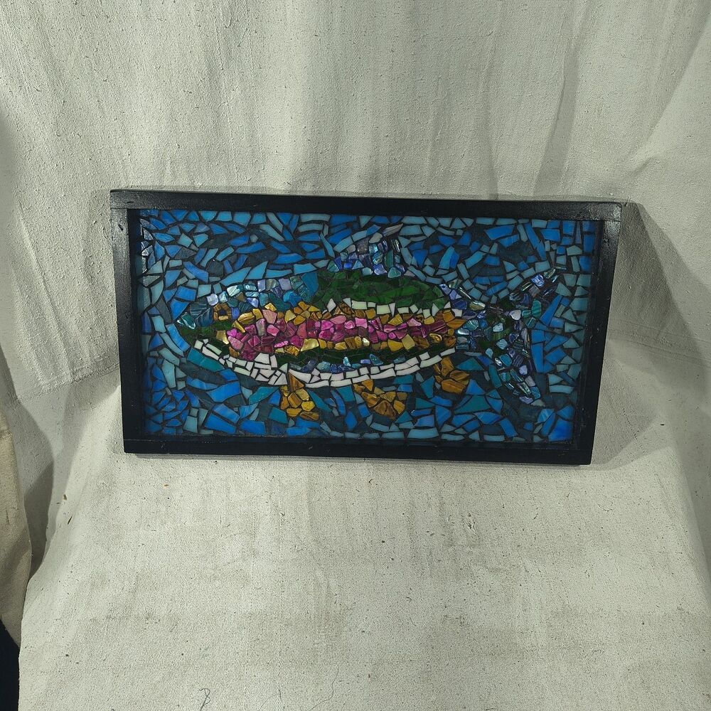 Original Glass Mosaic Serving Tray "Rainbow Connection"  11" X 20" By Timothy...